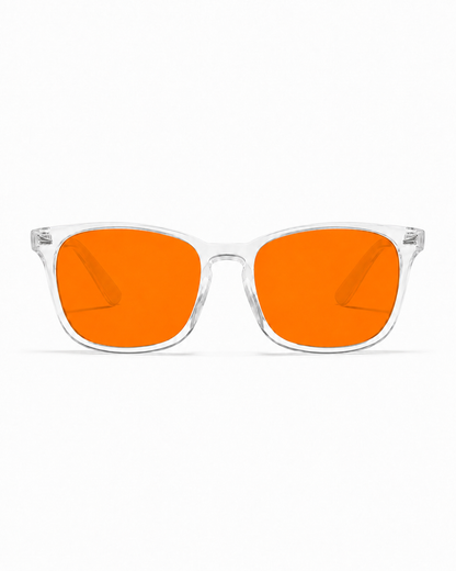 Crystal transparent ramme – oransje glass – forfra