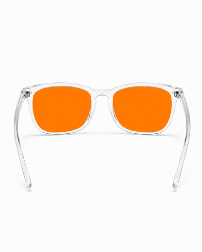 Crystal transparent ramme – oransje glass – bakfra